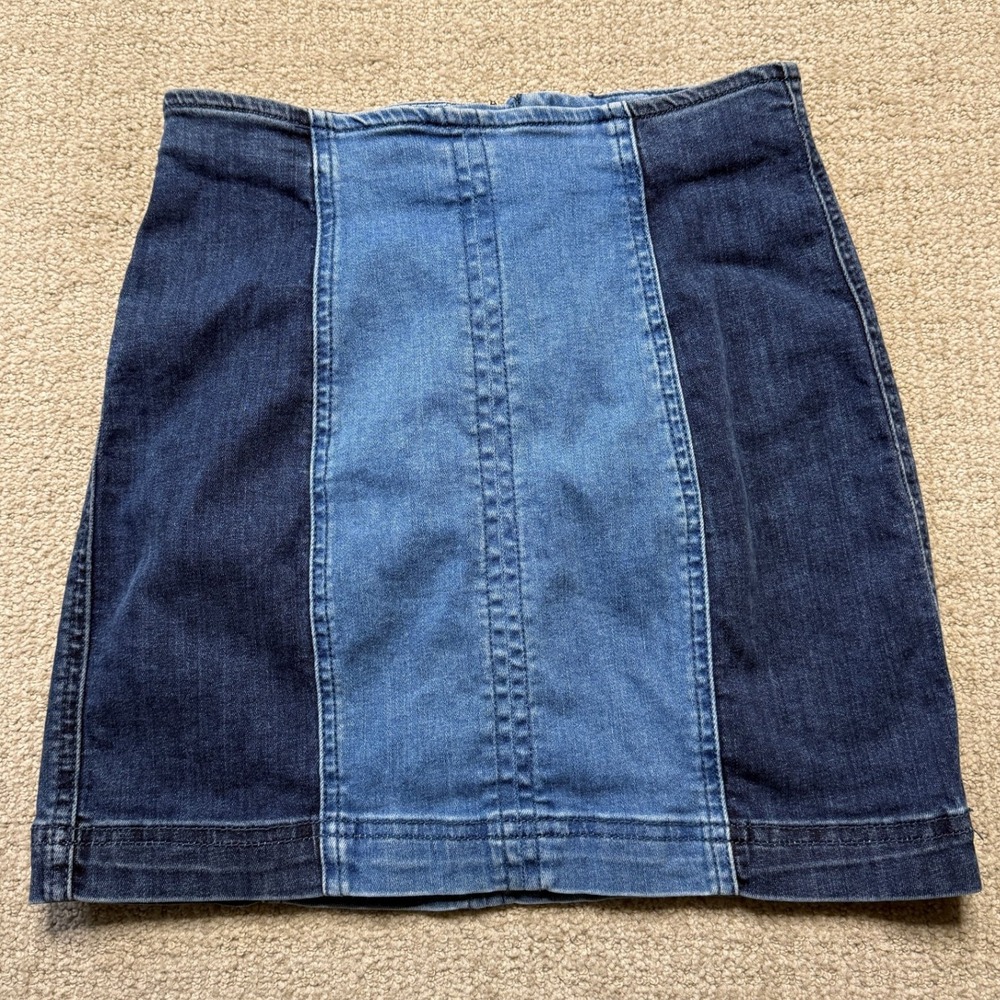 Pacsun Denim Mini Skirt Two Tone Blue Jean Skirt Women's Size 24